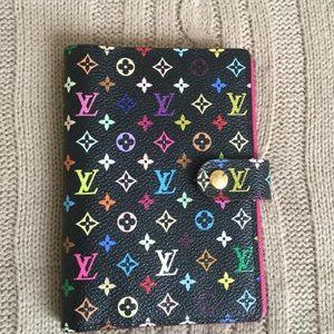 Louis Vuitton Black Multicolor Agenda Pm Wallet